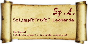 Szijgyártó Leonarda névjegykártya